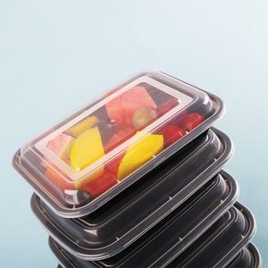 En stock : Contenant alimentaire américain transparent noir sans BPA, compatible congélateur, avec couvercle, pour supermarché, aliments froids et pique-niques - Product Image 3