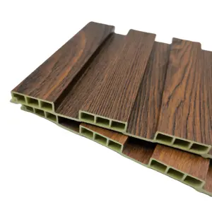 ПВХ внутренние рифленые стеновые панели для украшения древесины WPC стеновые облицовочные панели