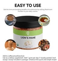 Mélange de poudre d'extraits de champignons 8 en 1 : Crinière de lion, Reishi, Cordyceps, Chaga, Shiitake, Maitake, Queue de dinde