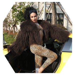 Janefur 2024 nouveau hiver chaud mongolie mouton col de <span class=keywords><strong>fourrure</strong></span> <span class=keywords><strong>veste</strong></span> femmes chaud <span class=keywords><strong>fourrure</strong></span> d'agneau coupe ample manteau court - Product Image 1