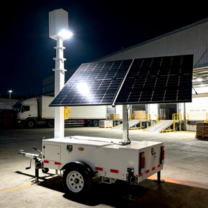 Мобильная дизельная солнечная осветительная вышка на прицепе, портативная светодиодная система освещения для строительства, горнодобывающей промышленности, мероприятий на открытом воздухе, экстренного использования - Product Image 1