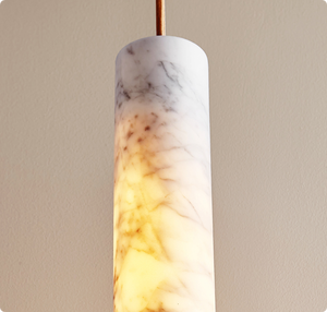 Lampe suspendue <span class=keywords><strong>en</strong></span> tube de pierre naturelle verticale moderne suspension <span class=keywords><strong>en</strong></span> <span class=keywords><strong>albâtre</strong></span> espagnol pour les projets d'intérieur de luxe - Product Image 4