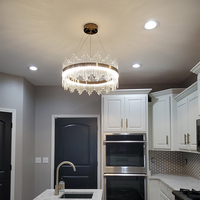 Or mariage luxe cristal plafond Style moderne salon grand hôtel Lustre lustres LED cristal pendentif lumière