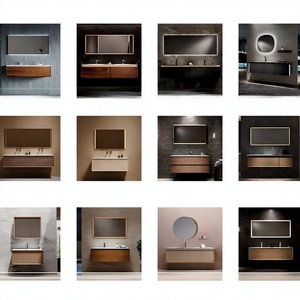 Minimalist Marble Top Bathroom Vanities With Unique Shape Led <b>Mirror</b> Ample Storage Vanity Set For Small Bathroom - Product Image 2