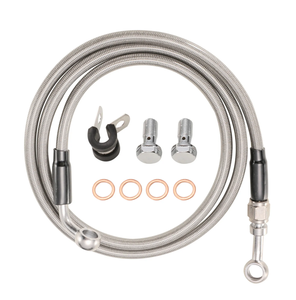 Longueur personnalisée 44.5 46.5 48.5 50.5 52.5 pouces en acier inoxydable tressé avant PTFE an3 tuyaux de <span class=keywords><strong>frein</strong></span> tuyau d'huile pour Harley Davidson - Product Image 5