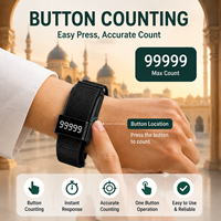 Bracelet intelligent OLED iTasbeeh avec contrôle par application, suivi d'activité physique, moniteur de fréquence cardiaque et de sommeil, bracelet Tasbih