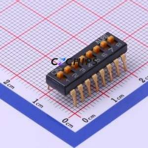 SSGM180100 DIP Switch Through hole Component (THT) Switch Flat Toggle, Raised Type Single Pole Single Throw 8 PC Pin - Product Image 1