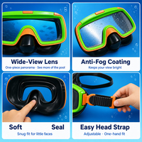 Ensemble de masque de plongée pour enfants avec lunettes de natation à large champ de vision et tube respiratoire pour l'exploration, équipement de natation pour piscine