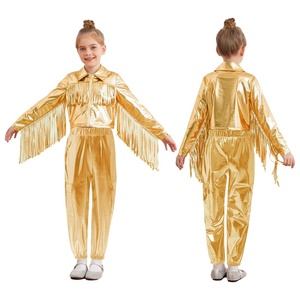 Ensemble veste et pantalon métallisé pour filles de 6 à 16 ans, pour hip-hop, jazz, soirées à thème, cosplay, carnavals, concours de danse - Product Image 5
