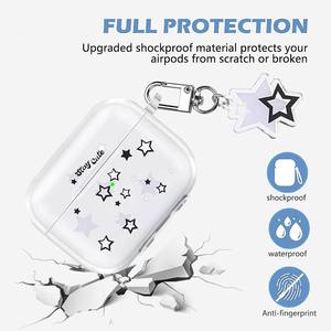 Funda blanda de coco de estrellas transparentes para <span class=keywords><strong>AirPods</strong></span> 4, funda para auriculares para <span class=keywords><strong>iPhone</strong></span> <span class=keywords><strong>Airpods</strong></span> Pro 1 2 3 4th Gen, funda protectora, llavero - Product Image 4