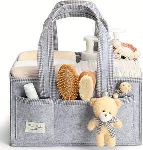 Organizador de Almacenamiento Portátil <span class=keywords><strong>para</strong></span> Guardería, de Fieltro Blanco y Algodón, con Asa, <span class=keywords><strong>para</strong></span> Bebés Niñas y Niños, Fácil de Transportar, <span class=keywords><strong>para</strong></span> Pañales y <span class=keywords><strong>Cambiador</strong></span> - Product Image 5