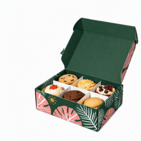 Boîte cadeau en papier pliable personnalisée à 6 compartiments pour sushis et desserts avec revêtement UV, estampage à chaud, impression offset