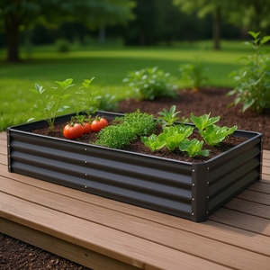 Bac à légumes surélevé Db Metal 8x4x1 pieds, galvanisé, pour l'extérieur, pour légumes et fruits, jardinage à domicile - Product Image 2