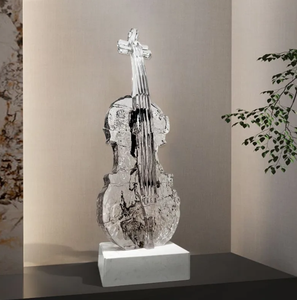 Vente chaude, décoration de sol de mariage créative en bois de luxe écologique, ornements de <span class=keywords><strong>violon</strong></span>, grande entrée, bureau, décoration de la maison - Product Image 1