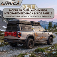 Pelindung Kargo Tugas Berat yang Dapat Dikunci, Universal Camper Shell Aluminium untuk Bak Truk, Lift-up Tailbox, Panel MOLLE yang Dapat Disesuaikan