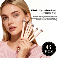 Kit de 7 pinceaux de maquillage professionnels, poils synthétiques vegan, ensemble de pinceaux cosmétiques pour le visage avec embouts en aluminium et manche en bois
