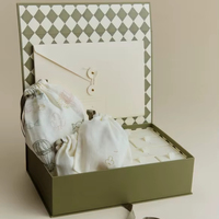 Boîte cadeau magnétique à tiroir pour bébé, calendrier de l'Avent de Noël pour bijoux, boîte à cartes imprimées, boîte rigide pour produits de soin pour bébé avec ruban