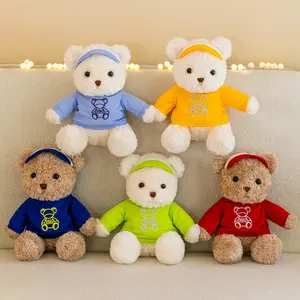 Vente en gros d'animaux en peluche personnalisés souvenir d'entreprise cadeaux promotionnels jouets pour enfants ours en peluche doux avec t-shirt