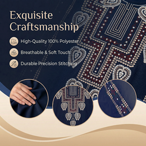 Robe musulmane imprimée bleu profond pour le marché du patrimoine - Product Image 5