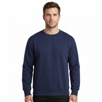 Sweat-shirt pour homme à col rond et manches longues en tissu French Terry, avec logo personnalisé, design OEM ODM, style streetwear décontracté, poignets et ourlet côtelés