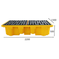 Palettes en plastique de réservoir résistant de 2 IBC euro type simple face d'entrée de 4 manières