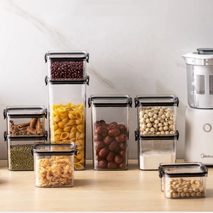 2026 Food Grade Sealed Jar <b>Plastic</b> Thickened Transparent Storage Box <b>Square</b> Snack Grain Storage Jar <b>Container</b> - Product Image 4