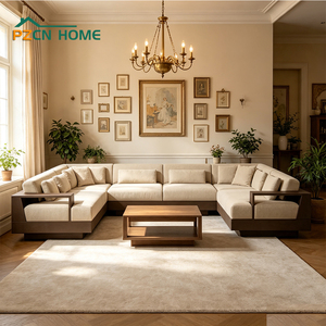 Wholesale Modern Fabric Modular Sectional with Wooden Frame and Removable <b>Cushions</b> for Living Room Apartment Hotel - Product Image 2
