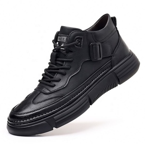 Men Genuine Leather Ankle Boots Round Toe Fleece Lined Polyurethane Midsole Winter Snow Boots Rubber Outsole Hand Stitching - Product Image 5