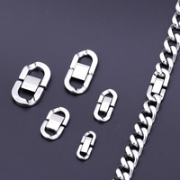 VEROMCA Fermoir chaîne cubaine en acier inoxydable Denim Bijoux Fermoir connexion plat Accessoires