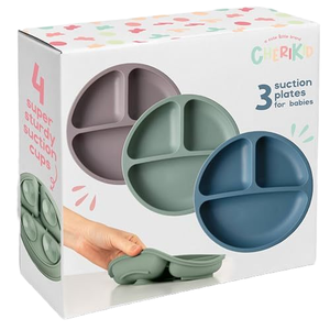 Ensemble cadeau de vaisselle en silicone pour bébés, essentiels pour les repas en crèche, fournitures d'apprentissage et d'entraînement à la table, bol et assiette à ventouse pour enfants - Product Image 1