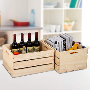 Caja <span class=keywords><strong>de</strong></span> Almacenamiento <span class=keywords><strong>de</strong></span> Madera <span class=keywords><strong>de</strong></span> Pino Natural al por Mayor, Caja Organizadora Abierta <span class=keywords><strong>con</strong></span> Asas para el Hogar, la Oficina y Exhibición en Tiendas - Product Image 3