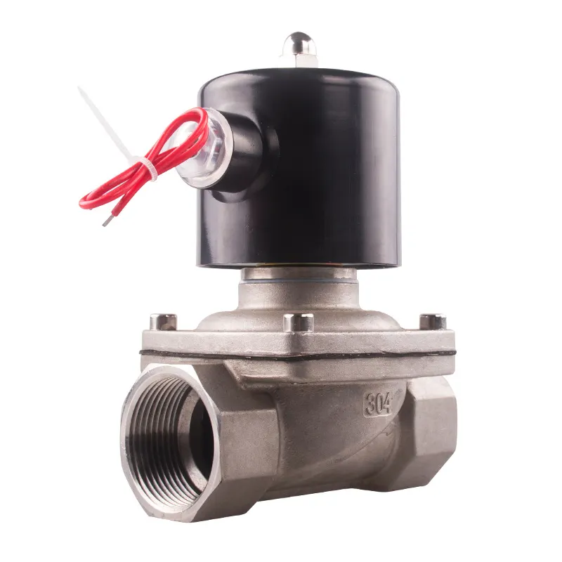 2w Series Bsp Npt Thread 12v 24v 220v Stainless steel Solenoid Valve For Water 2 Way Normally Closed Brass Solenoid