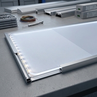 Panneau diffuseur en acrylique pour éclairage linéaire LED, panneau de guidage de lumière prismatique LGP