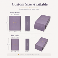 Boîte personnalisée pour vêtements de détente, vêtements de sport, chapeaux, cadeaux, emballage en carton à marque privée, boîte d'expédition en carton ondulé kraft violet