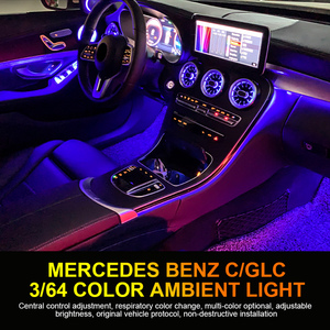 Kits d'intérieur de buse de turbine pour <span class=keywords><strong>Mercedes</strong></span> Benz <span class=keywords><strong>Classe</strong></span> C/<span class=keywords><strong>GLC</strong></span>/<span class=keywords><strong>Classe</strong></span> E W213 W205 X253 LED 64 lumière ambiante évent lampe décorative - Product Image 3