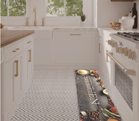 Ensemble de tapis de cuisine géométriques modernes avec motifs abstraits hexagonaux, triangulaires et parallélogrammes, en mousse PVC, anti-fatigue, antidérapant