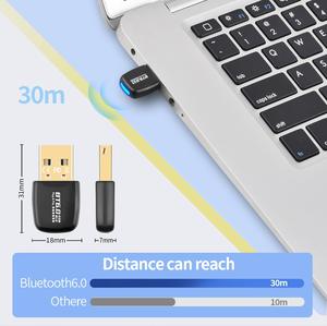 Adaptateur <span class=keywords><strong>Bluetooth</strong></span> V6.0 2026 HG Upgrade, <span class=keywords><strong>dongle</strong></span> sans pilote, compatible Win7/8.1/10/11 - Product Image 4