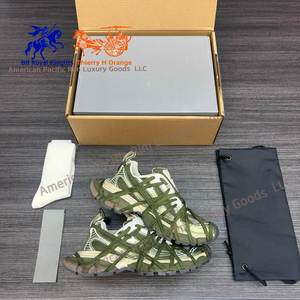 Men Women Red <b>White</b> Chunky Trail Sneakers Breathable Mesh Upper <b>Lace</b> Up Thick Rugged Sole Non Slip Casual Balenciagainges - Product Image 2