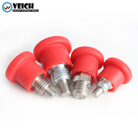 Mini-piston indexeur à ressort autobloquant rétractable en acier rouge avec bouton de traction à filetage grossier