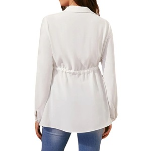 <span class=keywords><strong>Blouse</strong></span> de <span class=keywords><strong>Maternité</strong></span> Unie à Col en V et Manches Longues Tendance - Product Image 5