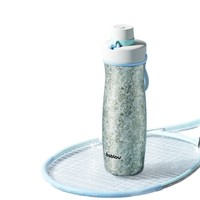Bouteilles d'eau sportives portables personnalisées en gros de 500 ml, à double paroi, isolées sous vide, en titane pur