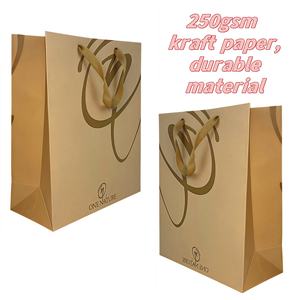 Custom logo Biodegradable Kraft Paper Material for Food Shopping Bag Includes Handle Suitable for Restaurants Shopping Malls - Product Image 3