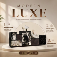 Meuble de salon de villa de luxe européen moderne, bar à vin, cave à vin, armoire en placage de marbre, panneau multicouche en pierre, mobilier de maison