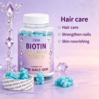 Gummies à la biotine pour cheveux, peau et ongles, produits de beauté, 60 unités, complément alimentaire pour adultes, OEM