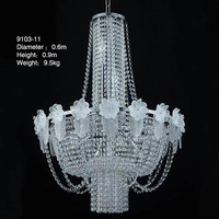 Lustres en cristal dorés et argentés pour décoration de plafond de mariage, luminaires suspendus pour fêtes, salles de mariage et décors de scène