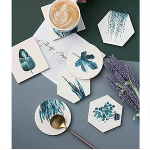 Posavasos de cerámica Quanzhou Posavasos de cerámica Dormake Azulejo de cerámica Posavasos de madera Soporte 10cm - Product Image 3