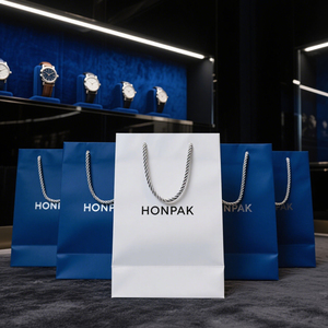 ถุงกระดาษศิลปะญี่ปุ่นแบบพับได้รูปตัว M สำหรับงานหนักเป็นมิตรกับสิ่งแวดล้อมรีไซเคิลได้สำหรับการดูแลผิวสุดหรูและบรรจุภัณฑ์ของขวัญสำหรับเสื้อผ้า - Product Image 2