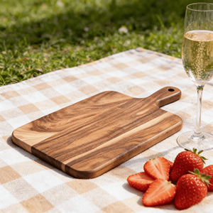 Planche à découper rectangulaire en bois d'acacia avec poignée, épaisseur 1,5 cm, <span class=keywords><strong>plateau</strong></span> de service pour fromages, <span class=keywords><strong>charcuterie</strong></span>, fruits, planche décorative - Product Image 4