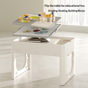 Tavolo Gioco Educativo Multifunzionale in Plastica per Bambini, Design Moderno Quadrato per Uso Domestico, per Ragazzi e Ragazze - Product Image 5