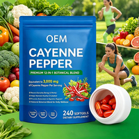Capsules molles d'extrait de poivre de Cayenne naturel, de pépins de raisin et de poivre noir – Soutien antioxydant pour adultes, santé cardiaque et digestive – 240 gélules